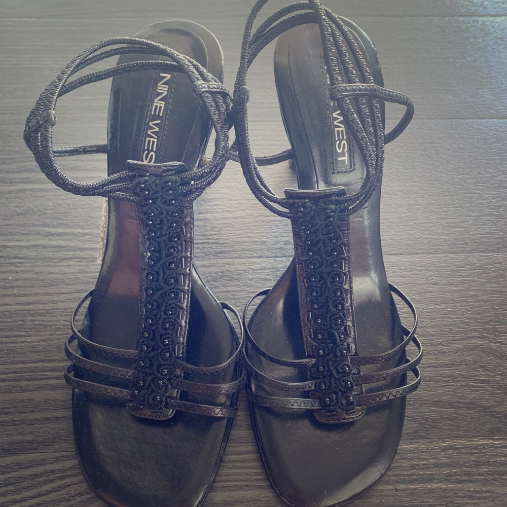 Nine west open toe lease hi heels